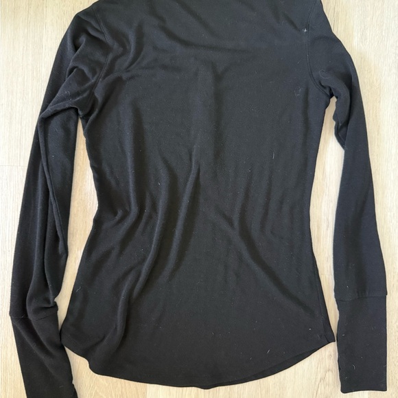 Nordstrom Black Henley Long Sleeve Shirt XS - Picture 4 of 5